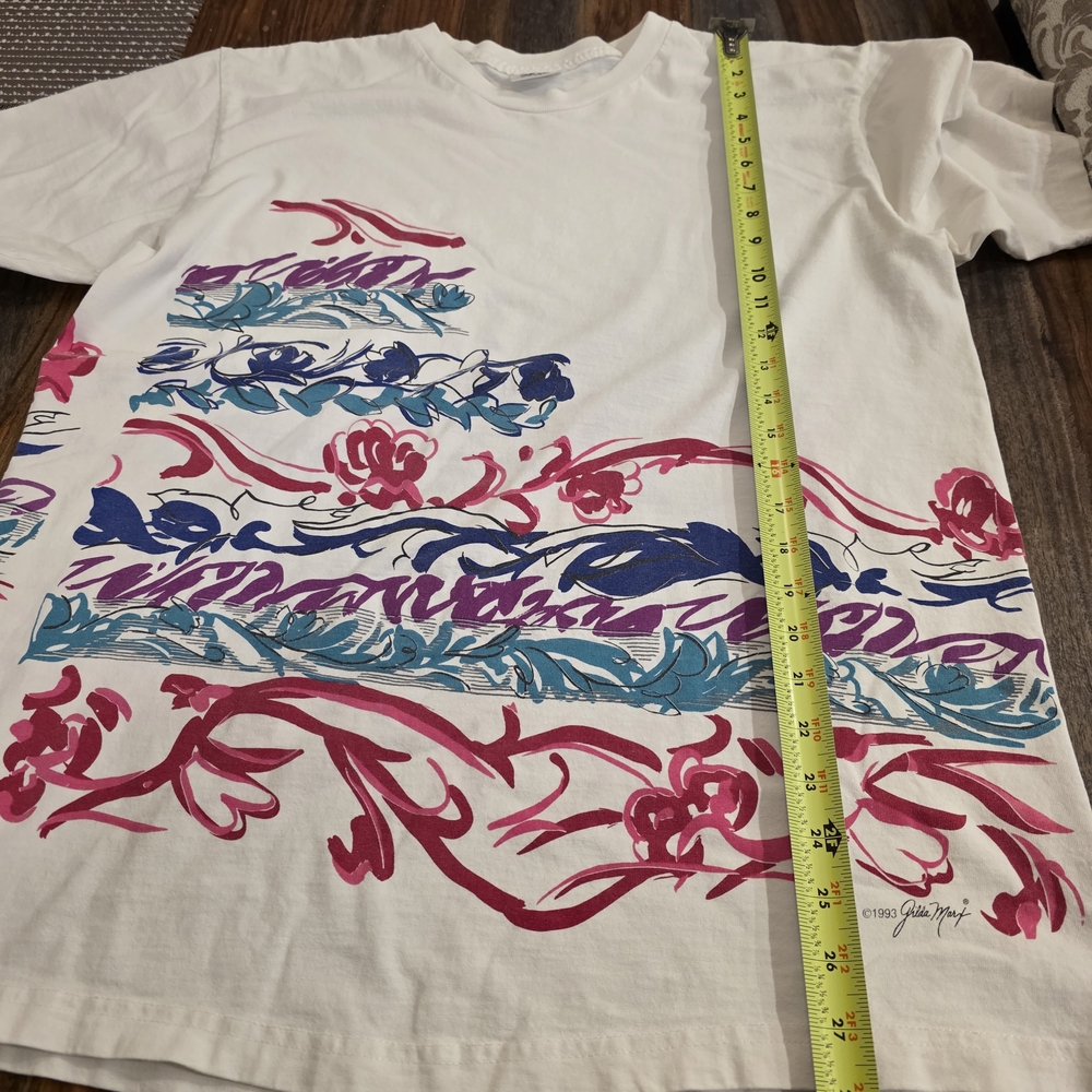 Gilda Marx Colorful Abstract Graphic T-Shirt One Size Vintage 1993 - Picture 10 of 15